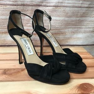 Jimmy Choo Jada black suede US Size 5.5 EU 36 Open Toe Strappy Heels
